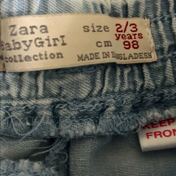 Zara baby girl jean ruffled shorts size 2/3 - Picture 2 of 3